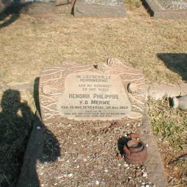 MERWE Hendrik Philippus, van der 1870-1952