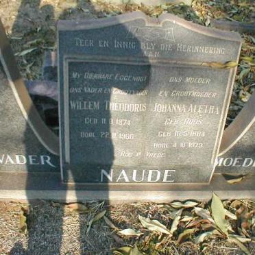 NAUDE Willem Theodorus 1874-1966 &amp; Johanna Aletha ROOS 1884-1979