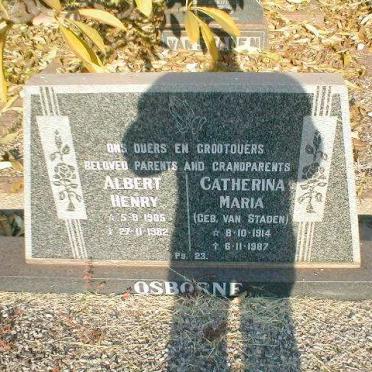 OSBORNE Albert Henry 1905-1982 &amp; Catherina Maria VAN STADEN 1914-1987