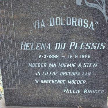 PLESSIS Helena, du 1892-1926