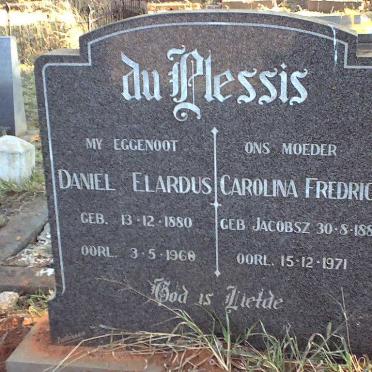 PLESSIS Daniel Elardus, du 1880-1968 &amp; Carolina Fredrica JACOBSZ 1885-1971