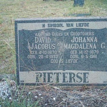 PIETERSE David Jacobus 1870-1932 &amp; Johanna Madgalena G. 1879-1961