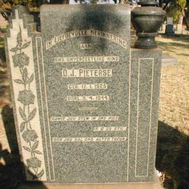 PIETERSE D.J. 1925-1944
