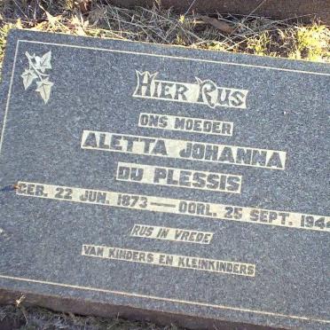 PLESSIS Aletta Johanna, du 1873-1944