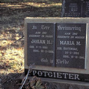 POTGIETER Johan H. 1880-1966 &amp; Maria M. BUITENDAG 1890-1941