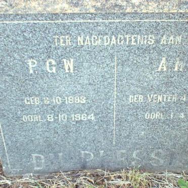 PLESSIS P.G.W., du 1893-1964 &amp; A.M.C. VENTER 1890-????