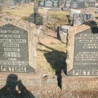 PIETERSE Johan Hendrik 1876-1952 &amp; Johanna Hendrika Susanna KLEYNHANS 1881-1957