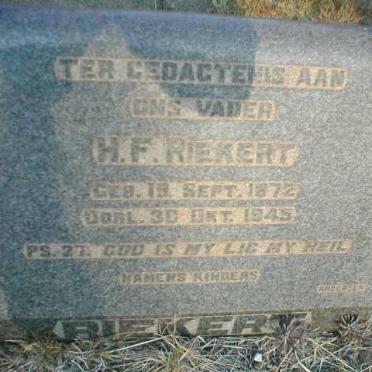 RIEKERT H.F. 1872-1945
