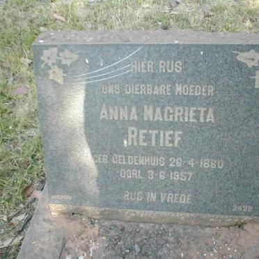 RETIEF Anna Magrieta nee GELDENHUIS 1860-1957