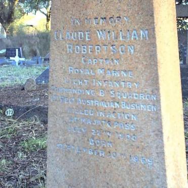 ROBERTSON Claude William 18?9-1900