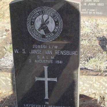 RENSBURG W.S., Janse van -1941
