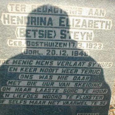 STEYN Hendrina Elizabeth nee OOSTHUIZEN 1923-1948