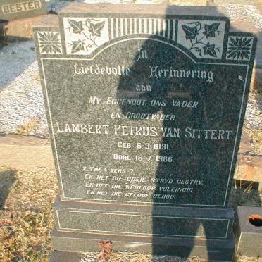 SITTERT Lambert Petrus, van 1891-1966