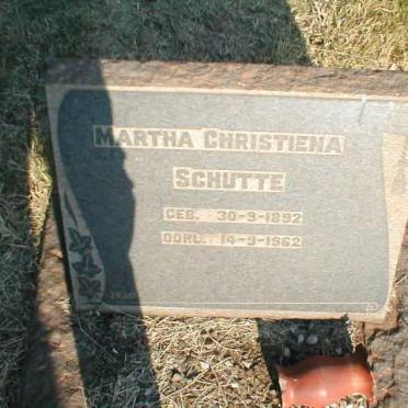 SCHUTTE Martha Christiena 1892-1962