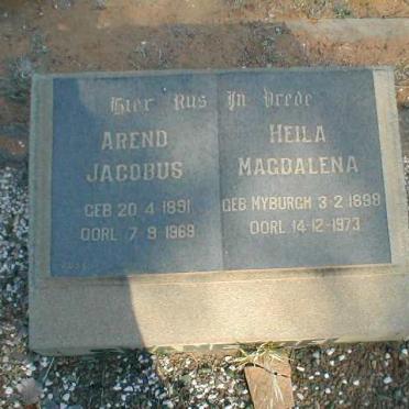 SWANEPOEL Arend Jacobus 1891-1969 &amp; Heila Magalena MYBURGH 1898-1973