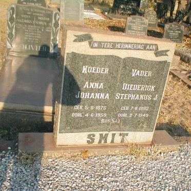 SMIT Diederick Stephanus J. 1882-1949 &amp; Anna Johanna 1875-1959
