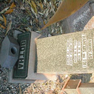 TOIT Andreas Francois, du 1931-1984