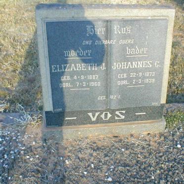 VOS Johannes C. 1873-1939 &amp; Elizabeth J. 1887-1960