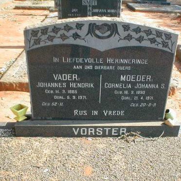 VORSTER Johannes Hendrik 1885-1971 &amp; Cornelia Johanna S. 1890-1971