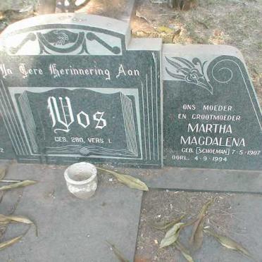 VOS Martha Magdalena nee SCHOEMAN 1907-1994