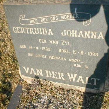 WALT Gertruida Johanna, van der nee VAN ZYL 1883-1963