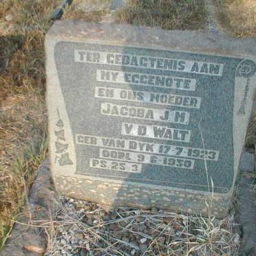 WALT Jacoba J.M., v.d. nee VAN DYK 1923-1950