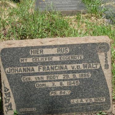 WALT Johanna Francina, v.d. nee VAN ROOY 1886-1949