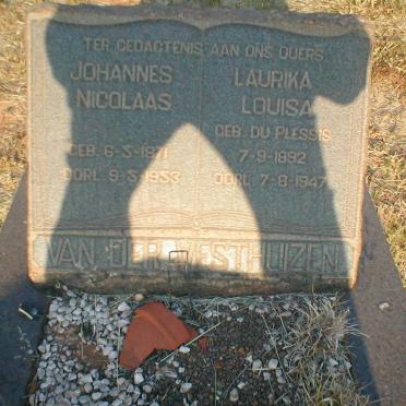 WESTHUIZEN Johannes Nicolaas, van der 1871-1953 &amp; Laurika Louisa DU PLESSIS 1892-1947