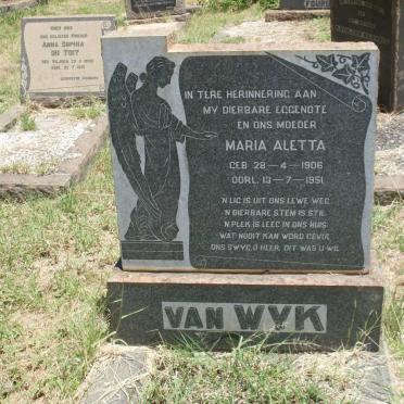 WYK Maria Aletta, van 1906-1951