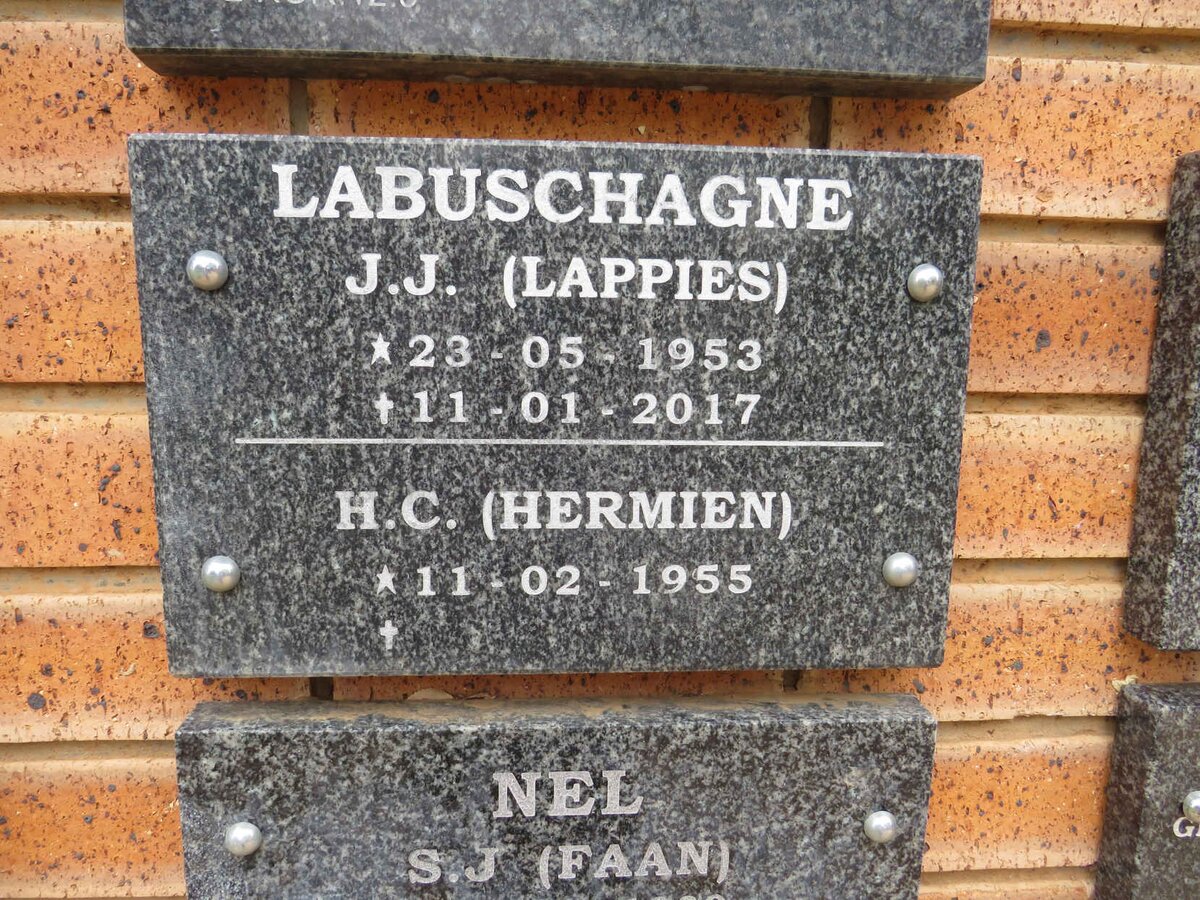 LABUSCHAGNE J.J. 1953-2017 & H.C. 1955- 