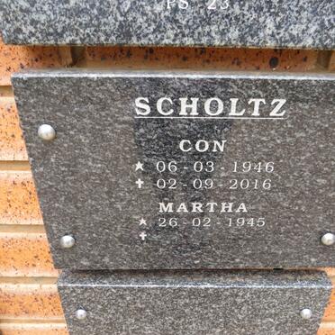 SCHOLTZ Con 1946-2016 & Martha 1945- 