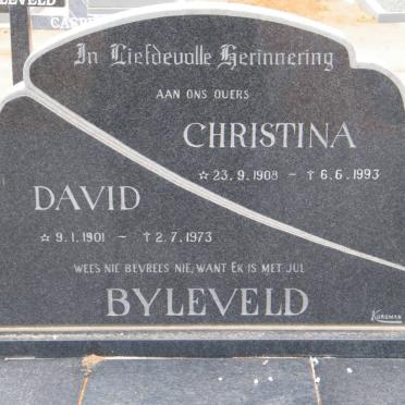 BYLEVELD David 1901-1973 &amp; Christina 1908-1993