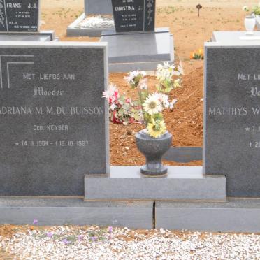 BUISSON Matthys W., du 1907-1974 &amp; Adriana M.M. KEYSER 1904-1967