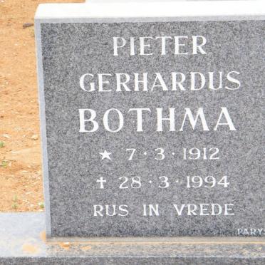 BOTHMA Pieter Gerhardus 1912-1994