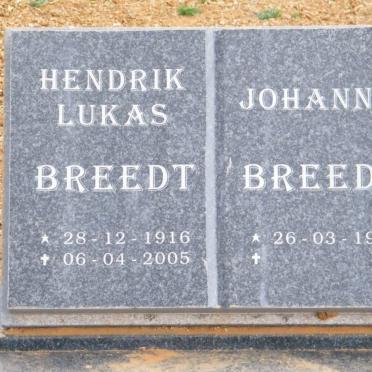 BREEDT Hendrik Lukas 1916-2005 &amp; Johanna 1926-