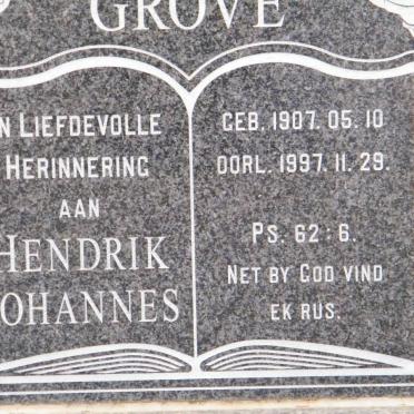 GROVE Hendrik Johannes 1907-1997