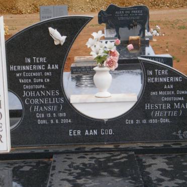 KOEKEMOER Johannes Cornelius 1919-2004 &amp; Hester Maria 1930-