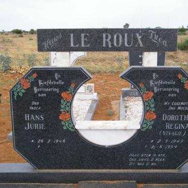 ROUX Hans Jurie, le 1946- &amp; Dorothea Regina VISAGIE 1949-1994