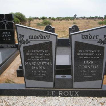 ROUX Dirk Cornelis, le 1898-1987 &amp; Margaretha Maria 1912-1981