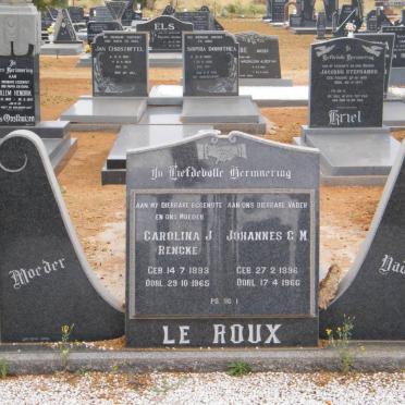 ROUX Johannes C.M., le 1896-1966 &amp; Carolina J. RENCKE 1893-1965