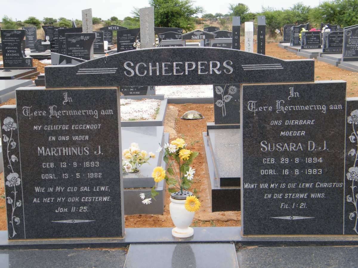 SCHEEPERS Marthinus J. 1893-1982 & Susara D.J. 1894-1983