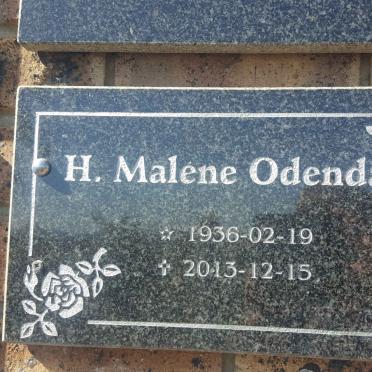 ODENDAAL H. Malene 1936-2013