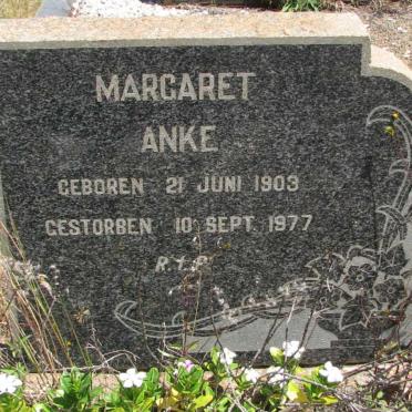 ANKE Margaret 1903-1977