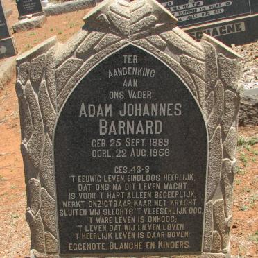 BARNARD Adam Johannes 1889-1958