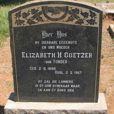 COETZER Elizabeth H. nee VAN TONDER 1890-1967