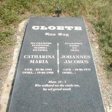 CLOETE Johannes Jacobus 1935-?? &amp; Catharina Maria 1941-1998