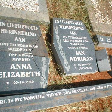 ERASMUS Jan Adriaan 1938-2000 &amp; Anna Elizabeth 1939-