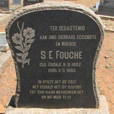 FOUCHÉ S.E. nee CRONJE 1892-1956