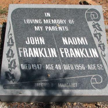 FRANKLIN John -1947 &amp; Naomi -1956