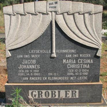GROBLER Jacob Johannes 1901-1960 &amp; Maria Gesina Christina 1904-1961